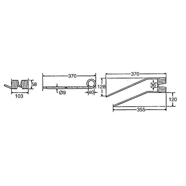 Palec zgrabiarki, 375 x 105 x 40, Ø 9, lewy (1).jpg