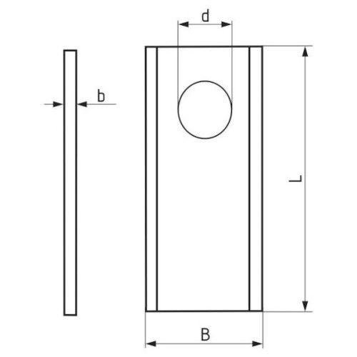 Nożyk kosiarki, 96 x 48 x 3, Ø 19, prosty, Steel Power (1).jpg