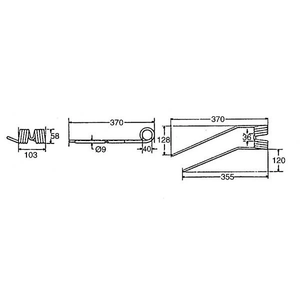 Palec zgrabiarki, 375 x 105 x 40, Ø 9, lewy (1).jpg